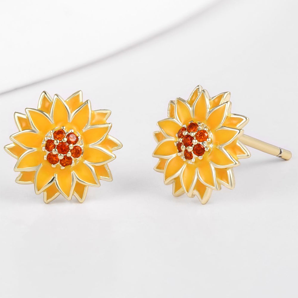 Brincos de Liga de Ouro com Cristal Emporia® Vermelho e Esmalte 1 