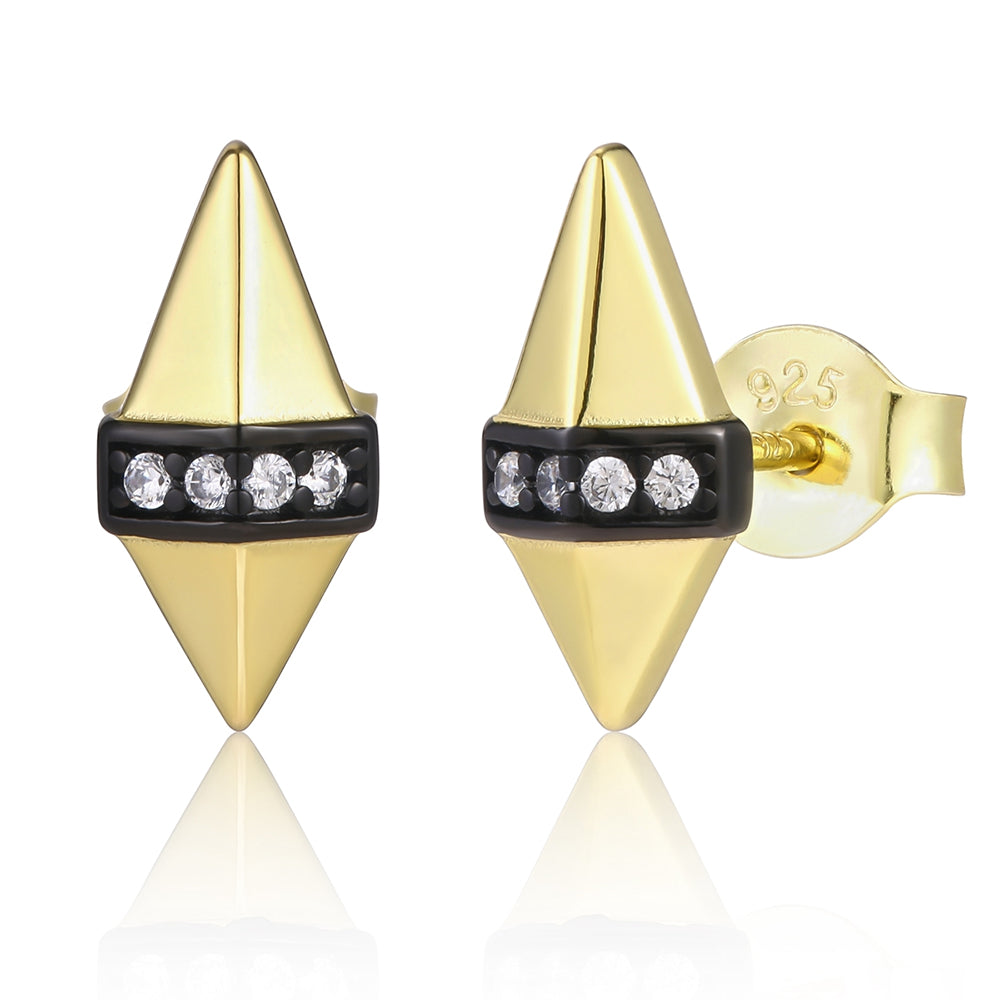 Brincos de Liga de Ouro com Cristal Emporia® Branco e Esmalte 1 