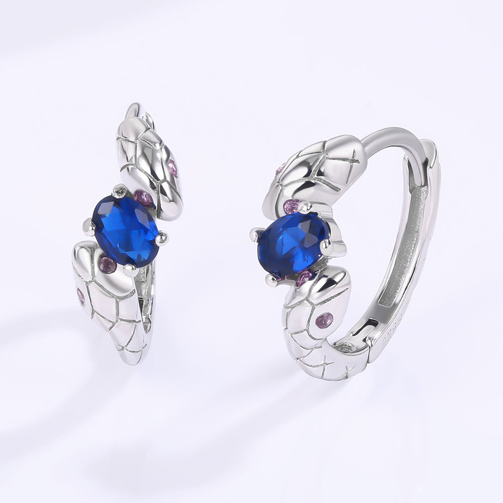 Brincos de Liga de Ouro com Cristal Emporia® Azul e Cristal Emporia® Branco 1 