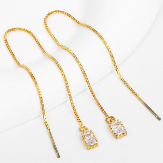 Brincos de Liga de Ouro com Cristal Emporia® Branco