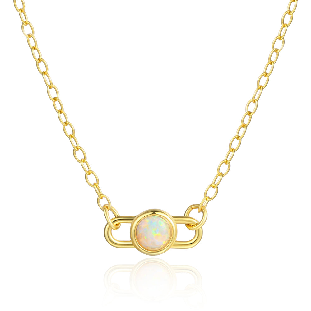 Colar de Liga de Ouro com Cristal Emporia® Branco 1 