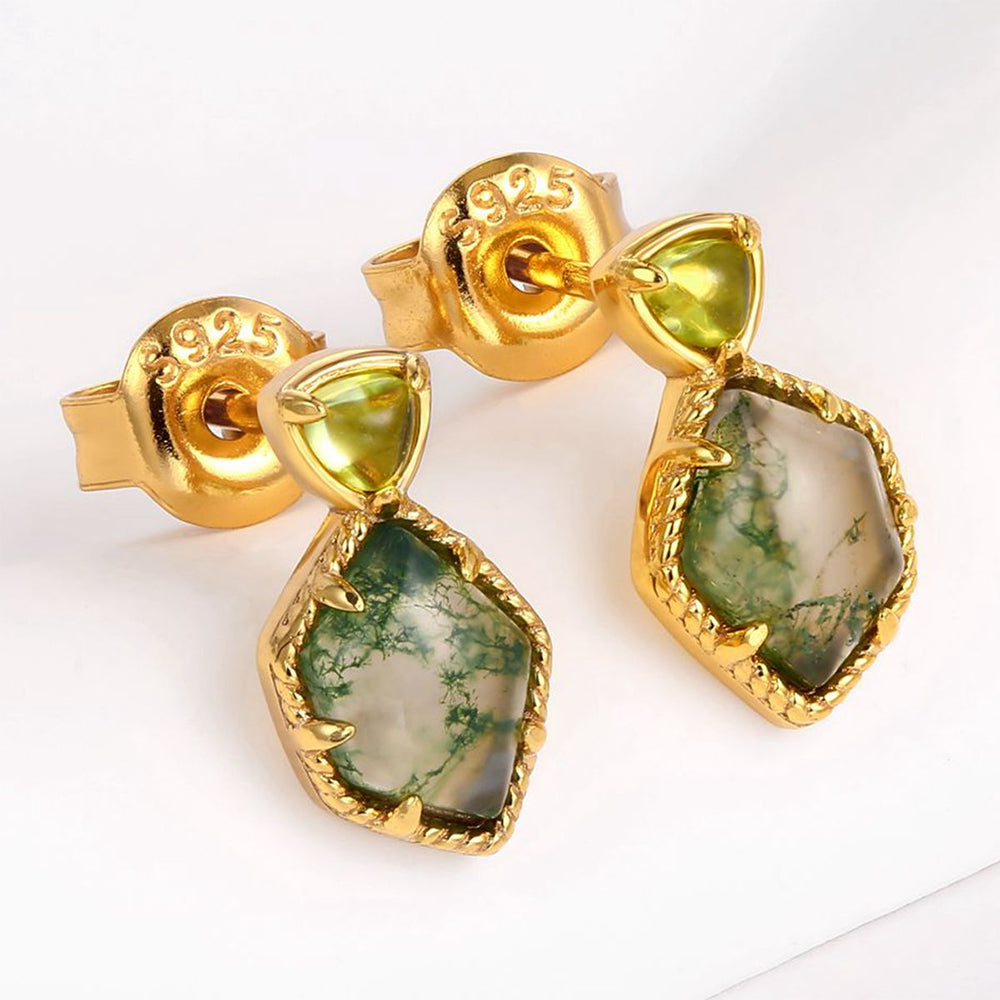 Brincos de Liga de Ouro com Cristal Emporia® Verde