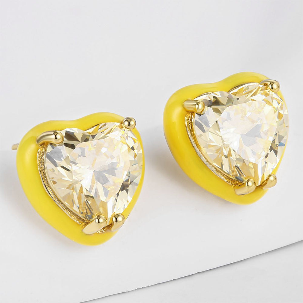 Brincos de Liga de Ouro com Cristal Emporia® Amarelo 1 