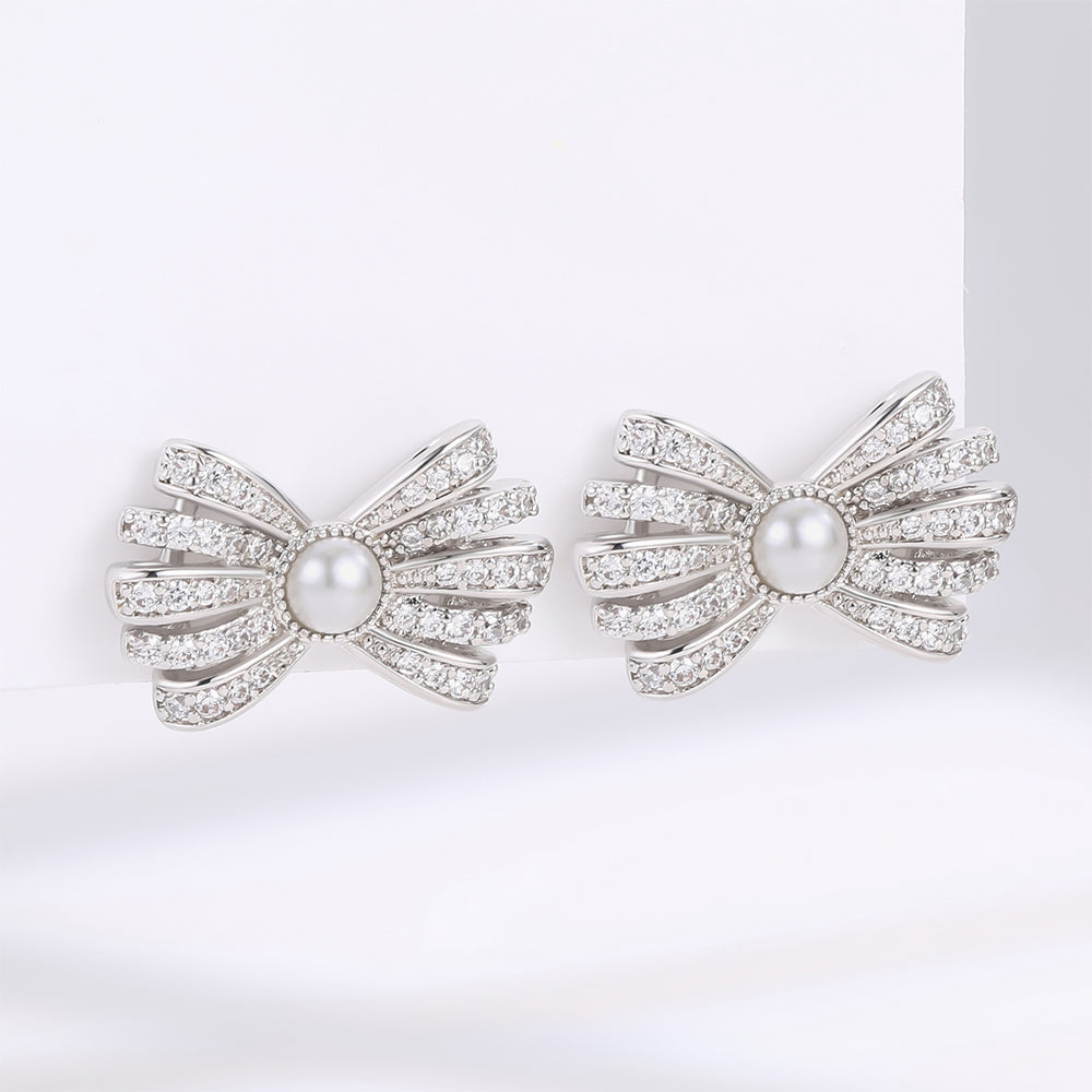 Brincos de Liga de Ouro com Cristal Emporia® Branco