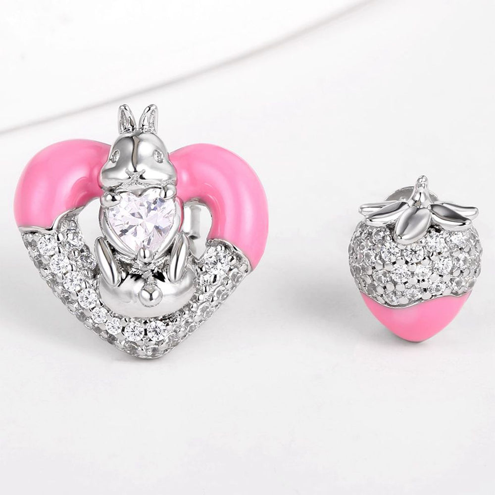 Brincos de Liga de Ouro com Cristal Emporia® Branco e Esmalte 1 