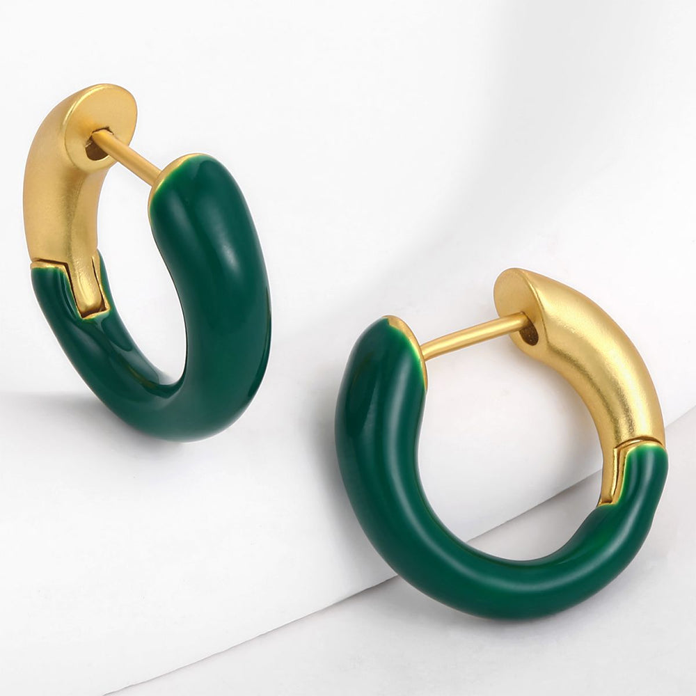 Brincos de Liga de Ouro com Cristal Emporia® Verde