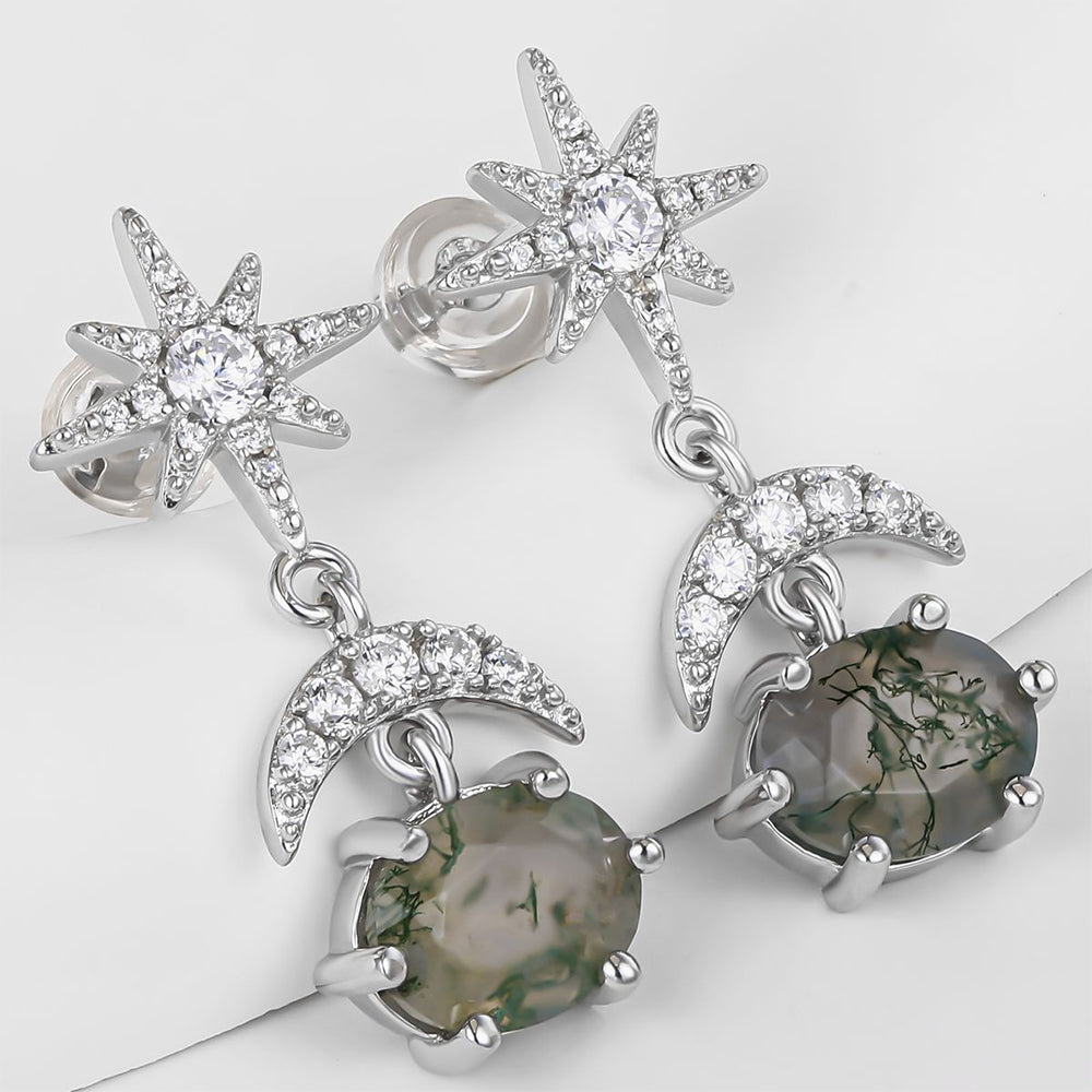 Brincos de Liga de Ouro com Cristal Emporia® Verde e Cristal Emporia® Branco