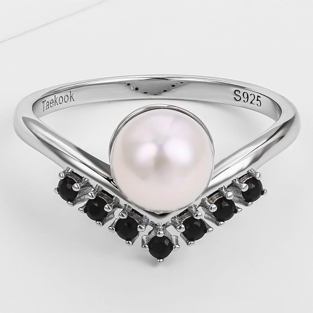 Anel de Liga de Ouro com Cristal Emporia® Preto