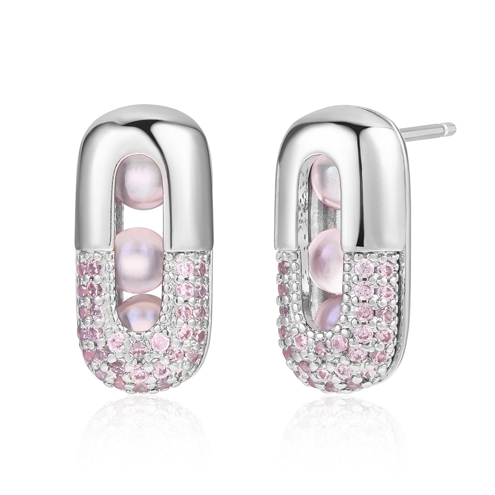 Brincos de Liga de Ouro com Cristal Emporia® Rosa 1 