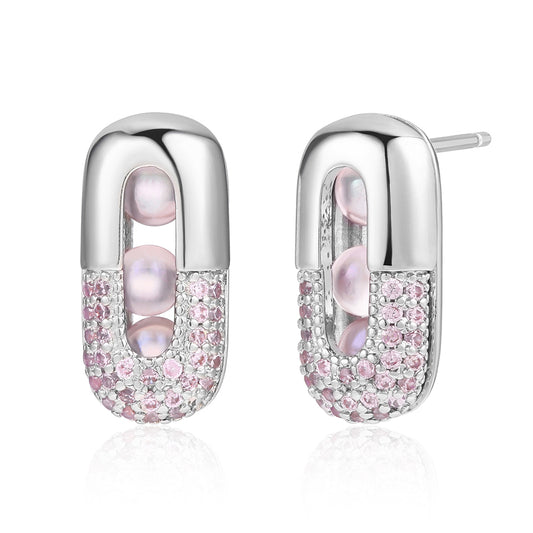 Brincos de Liga de Ouro com Cristal Emporia® Rosa