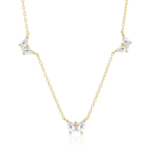 Colar de Liga de Ouro com Cristal Emporia® Branco