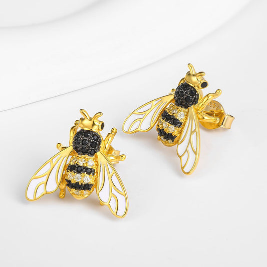 Brincos de Liga de Ouro com Cristal Emporia® Branco e Cristal Emporia® Preto