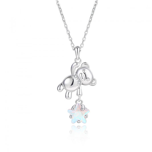 Colar de Liga de Ouro com Cristal Emporia® Branco