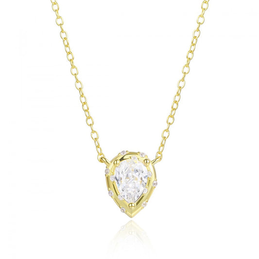 Colar de Liga de Ouro com Cristal Emporia® Branco