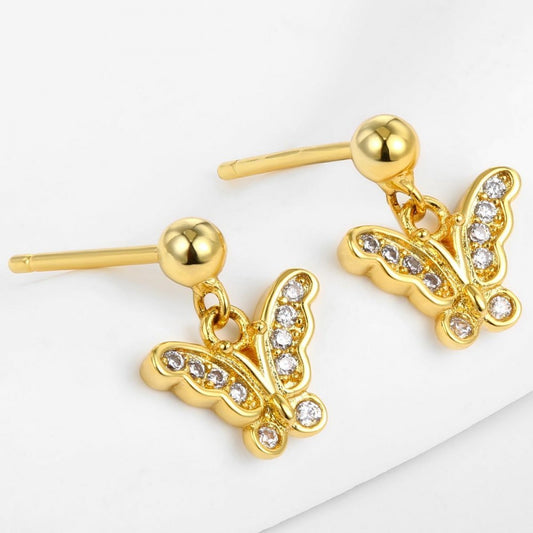 Brincos de Liga de Ouro com Cristal Emporia® Branco