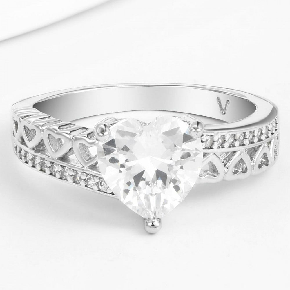Anel de Liga de Ouro com Cristal Emporia® Branco