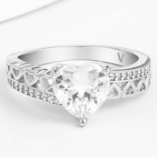 Anel de Liga de Ouro com Cristal Emporia® Branco