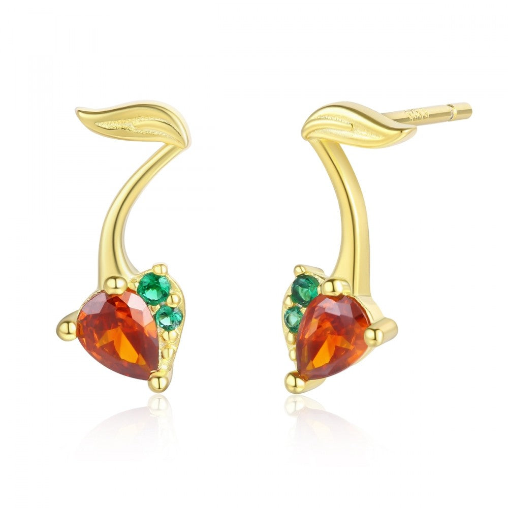 Brincos de Liga de Ouro com Cristal Emporia® Vermelho
