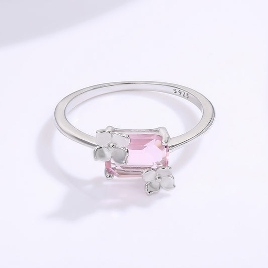 Anel de Liga de Ouro com Cristal Emporia® Branco