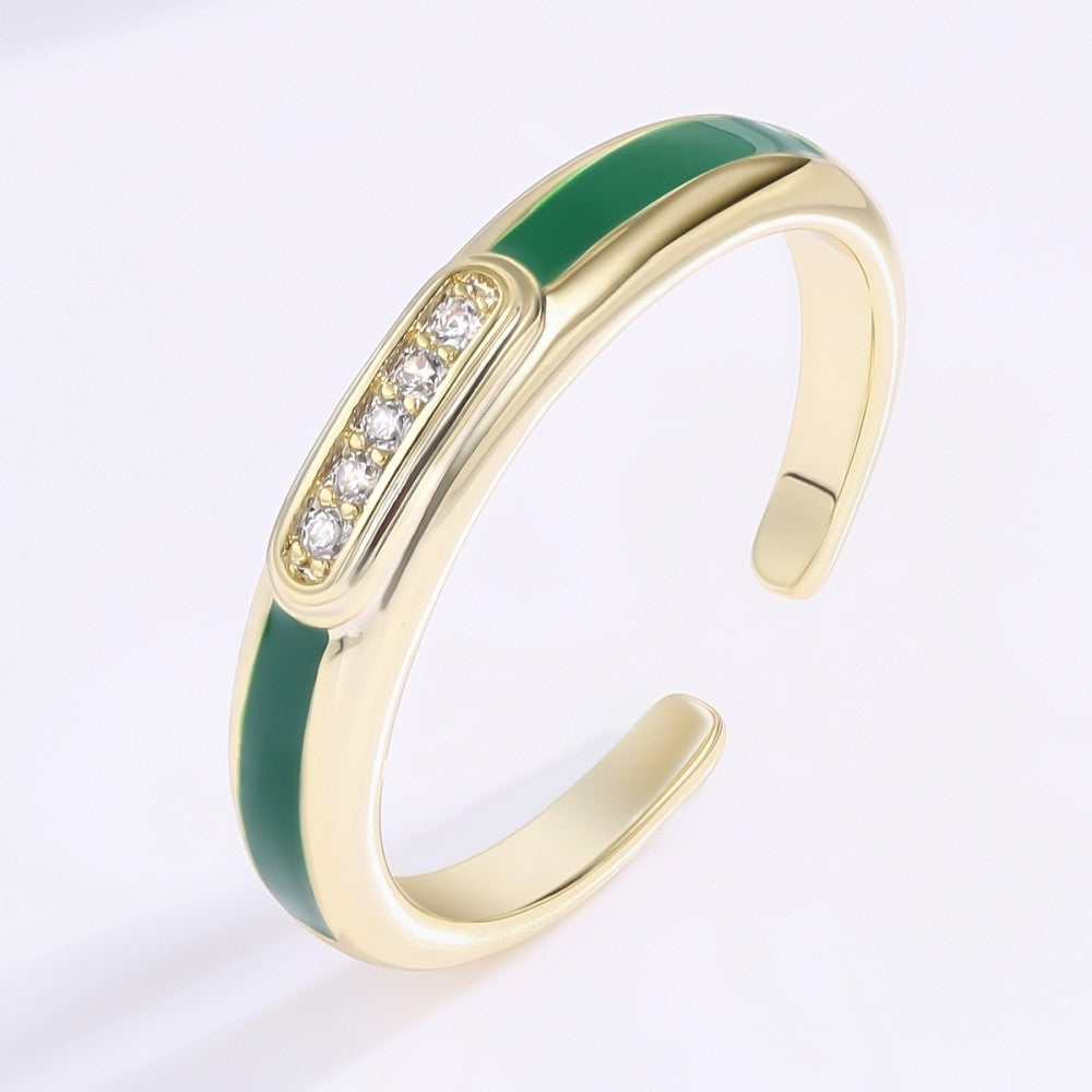 Anel de Liga de Ouro com Cristal Emporia® Branco 1 