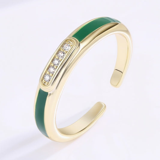 Anel de Liga de Ouro com Cristal Emporia® Branco