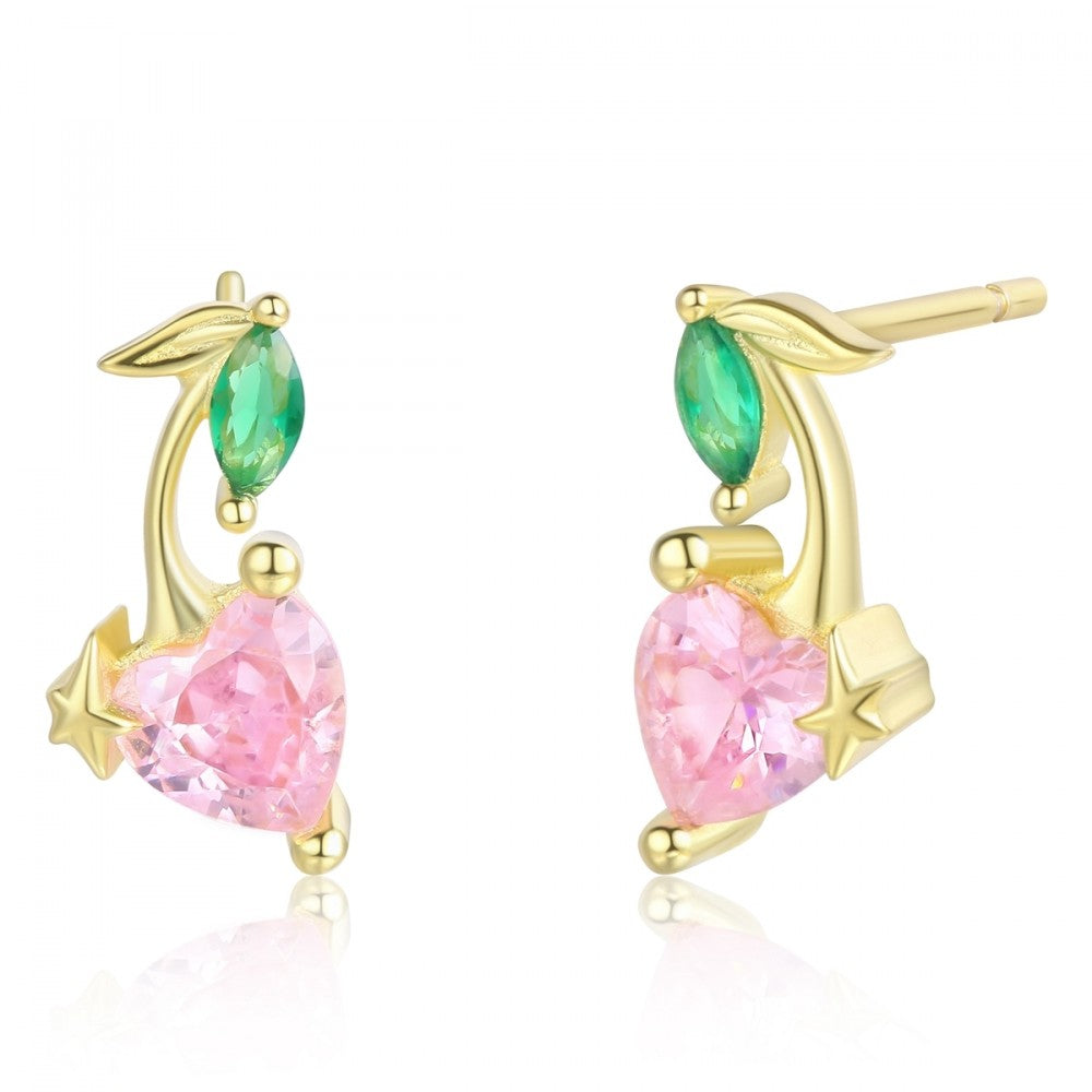 Brincos de Liga de Ouro com Cristal Emporia® Rosa