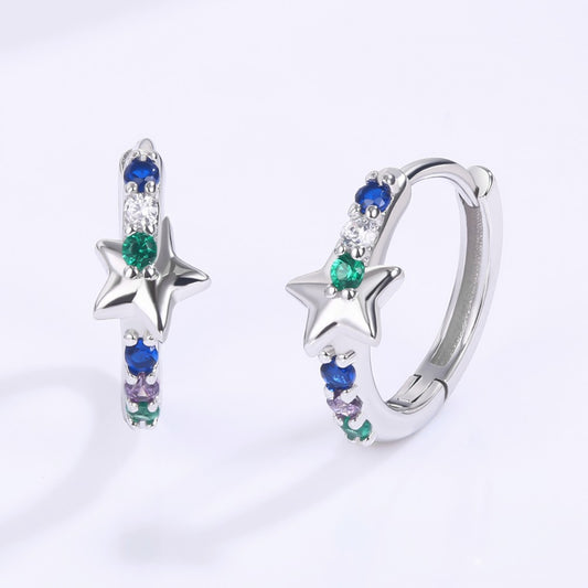 Brincos de Liga de Ouro com Cristal Emporia® Azul
