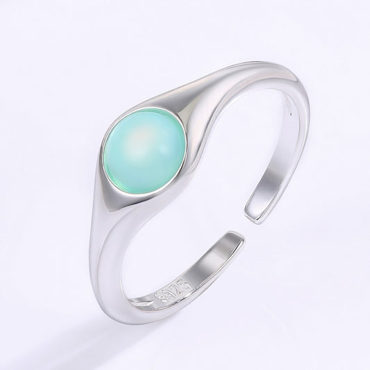 Anel de Liga de Ouro com Cristal Emporia® Azul