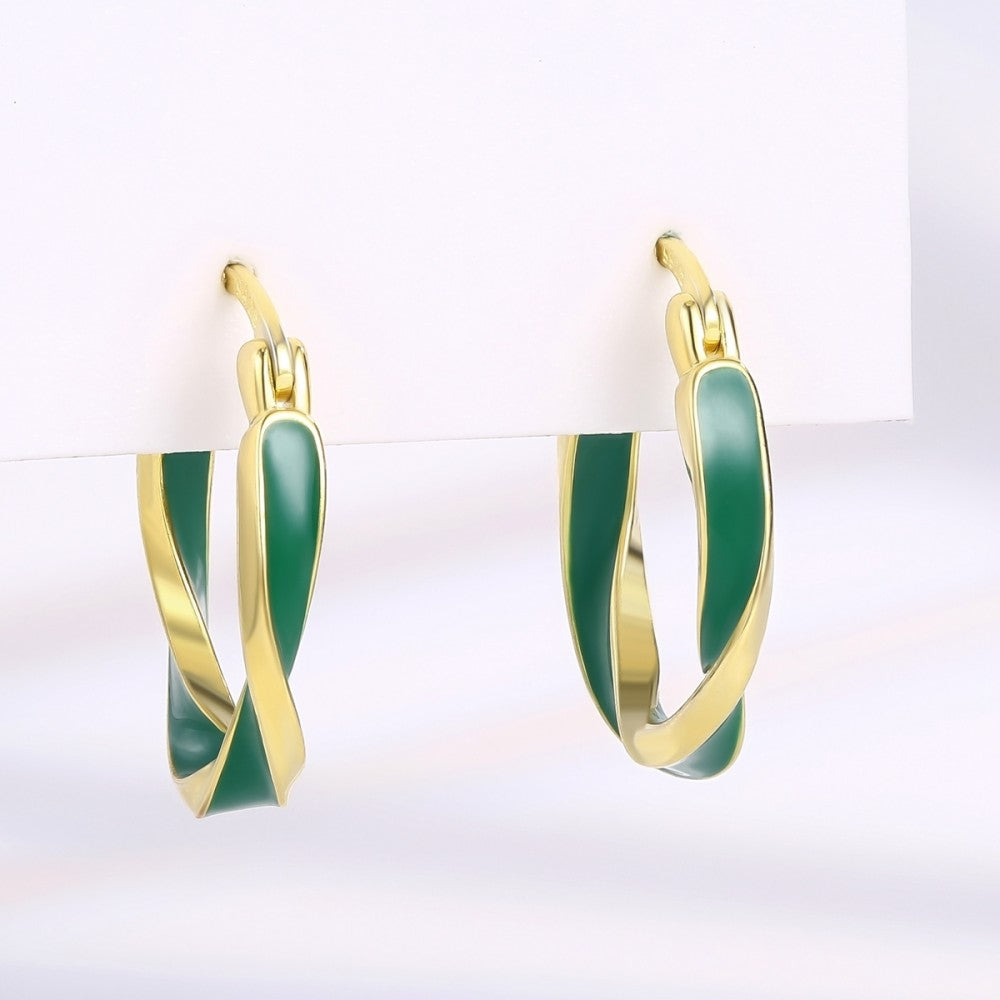 Brincos de Liga de Ouro com Cristal Emporia® Verde