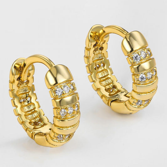 Brincos de Liga de Ouro com Cristal Emporia® Branco