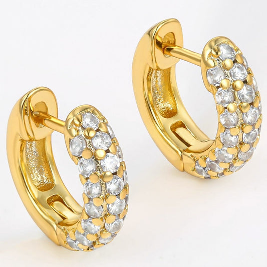 Brincos de Liga de Ouro com Cristal Emporia® Branco