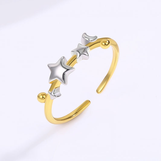 Anel de Liga de Ouro com Cristal Emporia® Branco