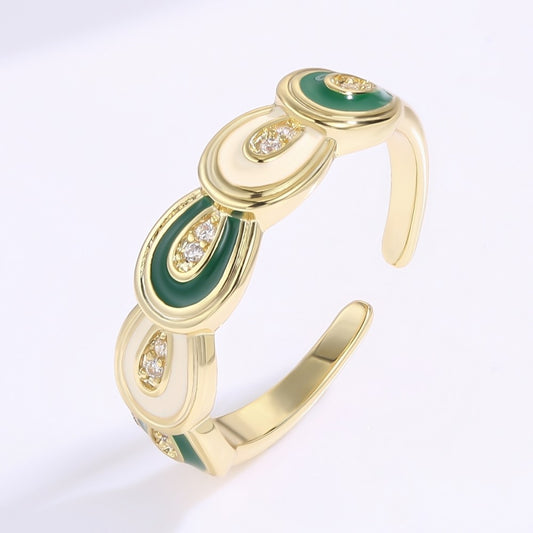 Anel de Liga de Ouro com Cristal Emporia® Branco