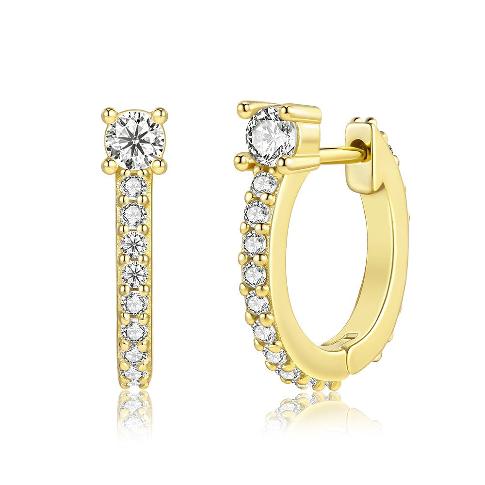 Brincos de Liga de Ouro com Cristal Emporia® Branco