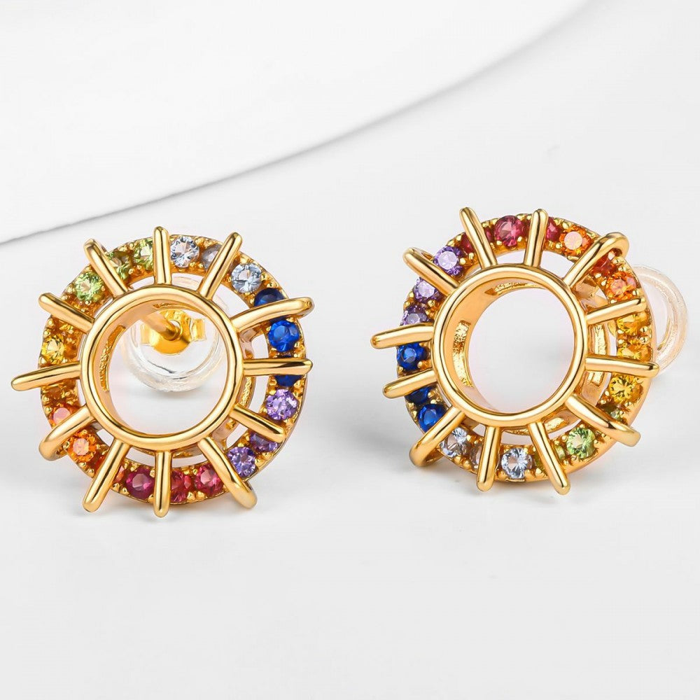 Brincos de Liga de Ouro com Cristal Emporia® Azul 1 