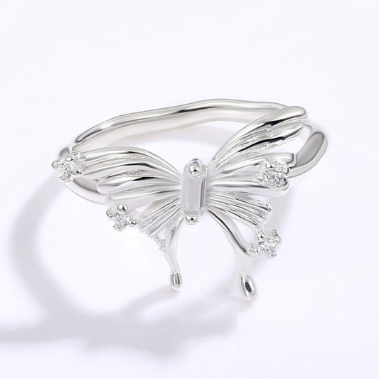 Anel de Liga de Ouro com Cristal Emporia® Branco