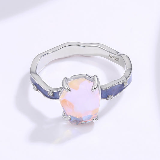 Anel de Liga de Ouro com Cristal Emporia® Rosa
