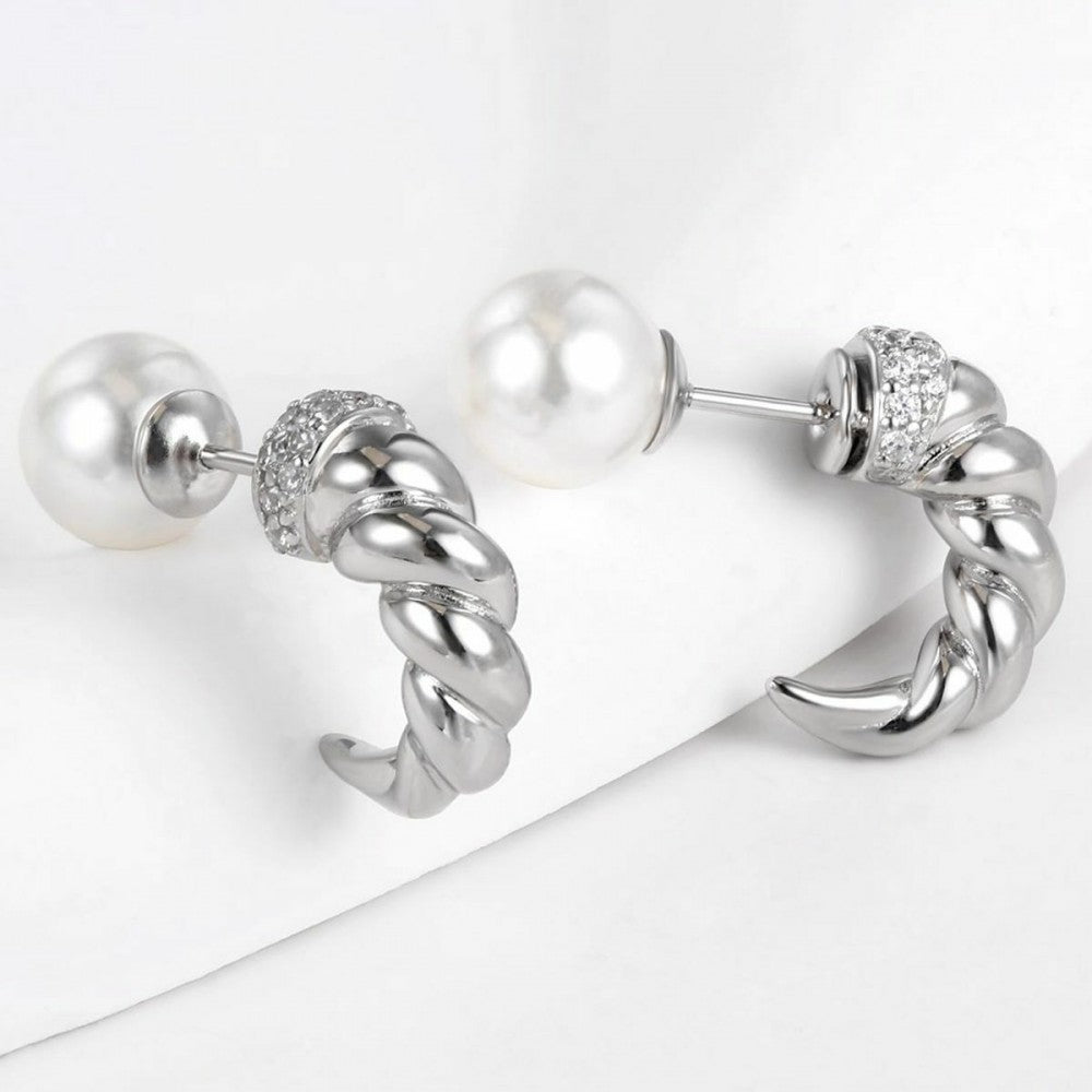 Brincos de Liga de Ouro com Cristal Emporia® Branco 1 