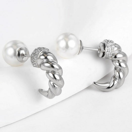 Brincos de Liga de Ouro com Cristal Emporia® Branco