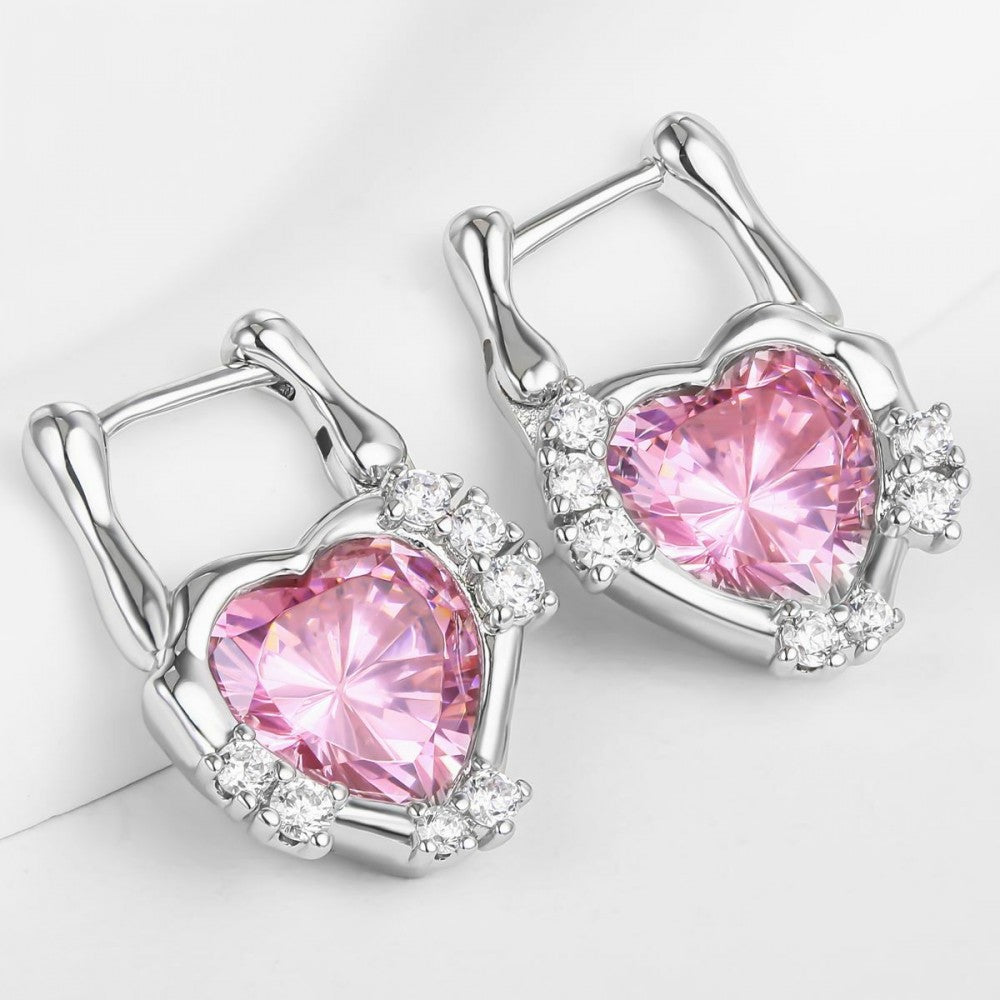 Brincos de Liga de Ouro com Cristal Emporia® Rosa 1 