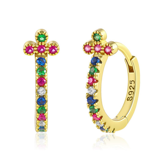 Brincos de Liga de Ouro com Cristal Emporia® Azul