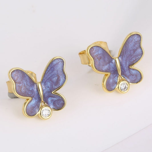 Brincos de Liga de Ouro com Cristal Emporia® Roxo