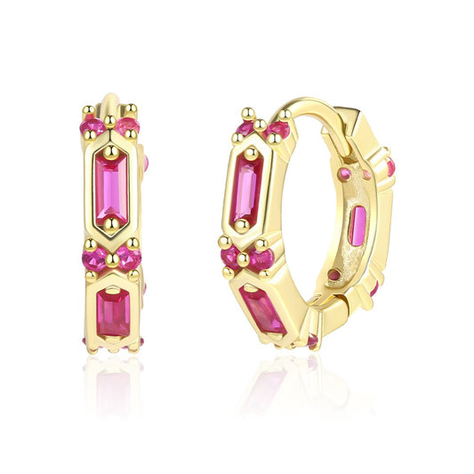 Brincos de Liga de Ouro com Cristal Emporia® Vermelho