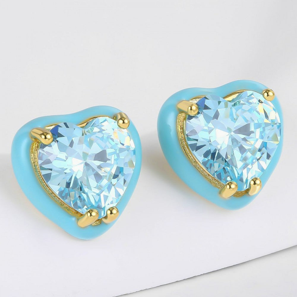 Brincos de Liga de Ouro com Cristal Emporia® Azul