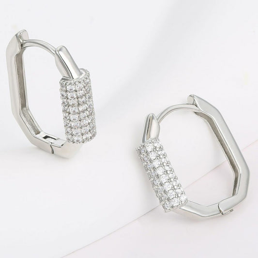 Brincos de Liga de Ouro com Cristal Emporia® Branco