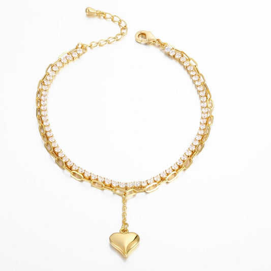 Pulseira de Liga de Ouro com Cristal Emporia® Branco