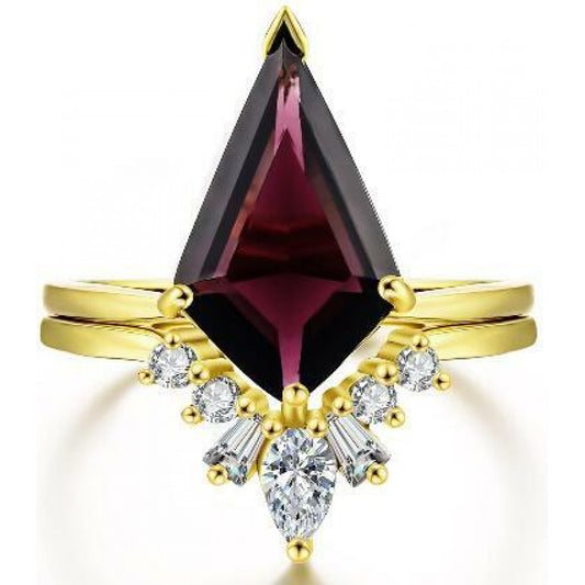 Anel de Liga de Ouro com Cristal Emporia® Roxo