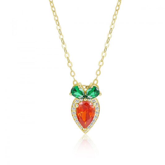 Colar de Liga de Ouro com Cristal Emporia® Vermelho