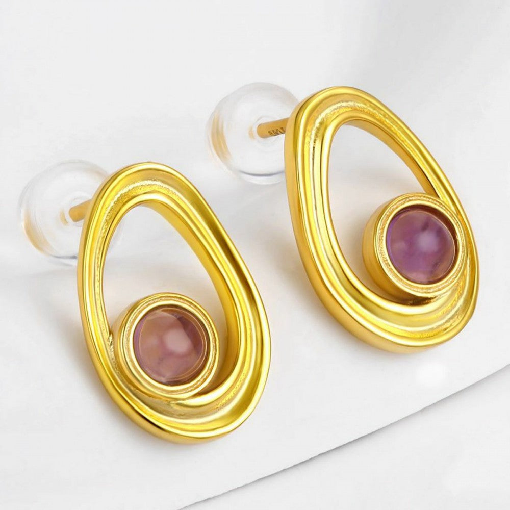Brincos de Liga de Ouro com Cristal Emporia® Roxo