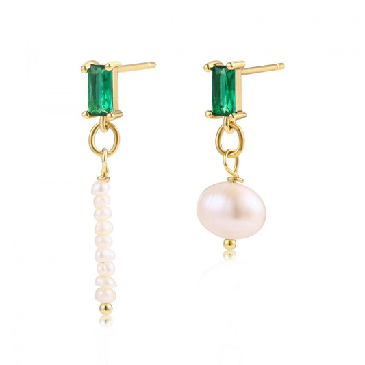 Brincos de Liga de Ouro com Cristal Emporia® Verde